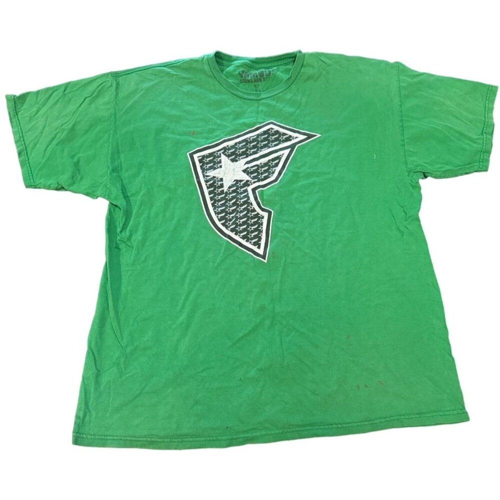 Y2K Famous Stars and Straps Green Graphic T Shirt Mens XL F Logo‎ Casual Tee |S1